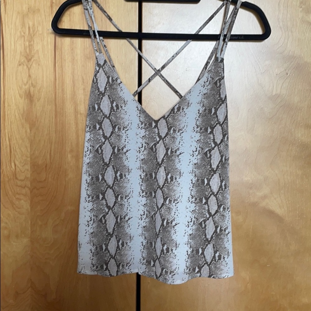 snake skin print chiffon tank